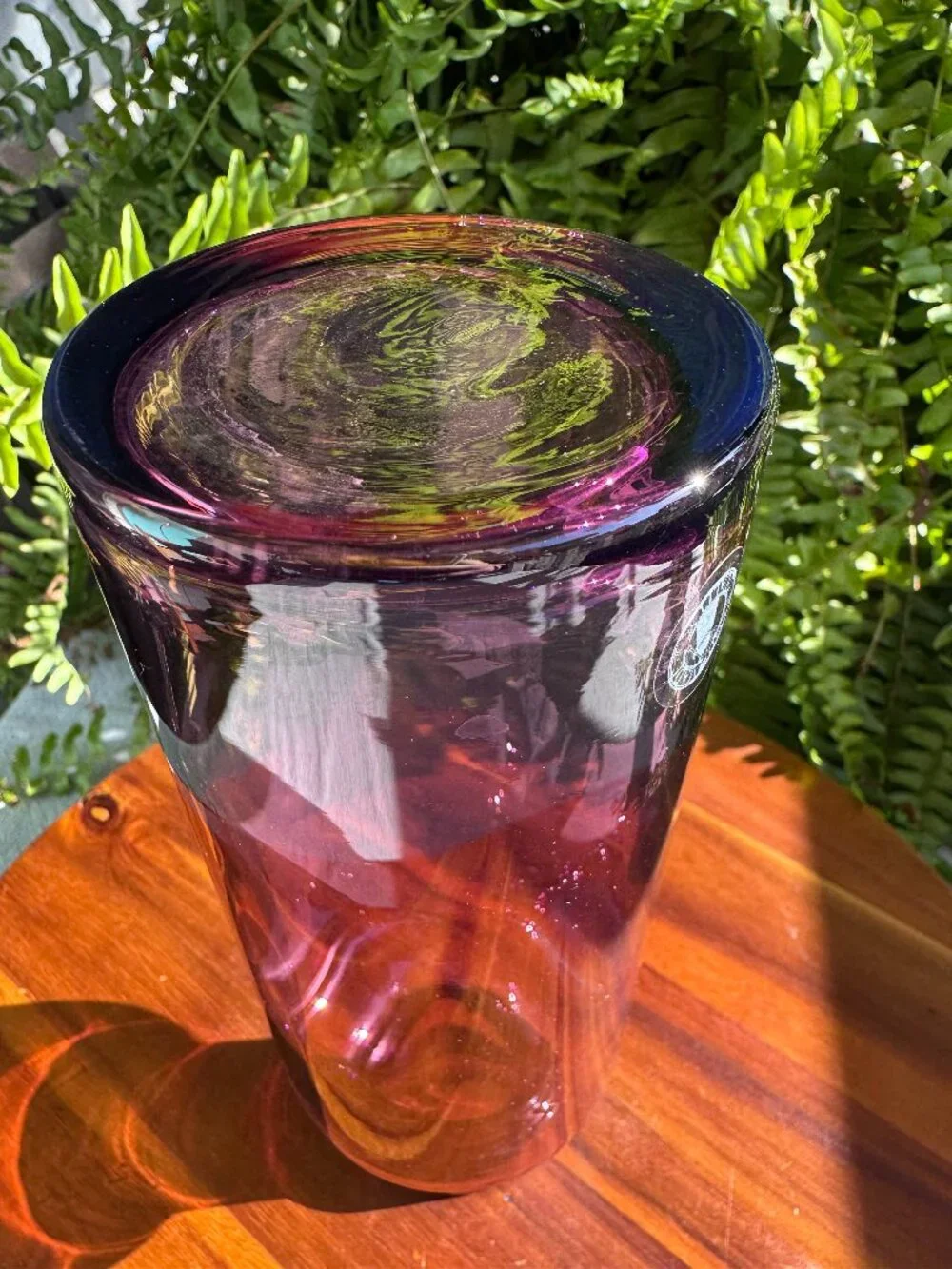 IKEA Medveten Amethyst Purple Glass Bottle Vase Designed by Gunnel Sahli